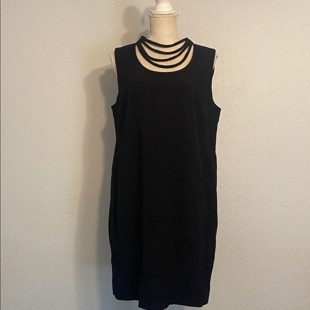 Diane Von Furstenberg Noralie Black Sleeveless Little Black Dress Size 14